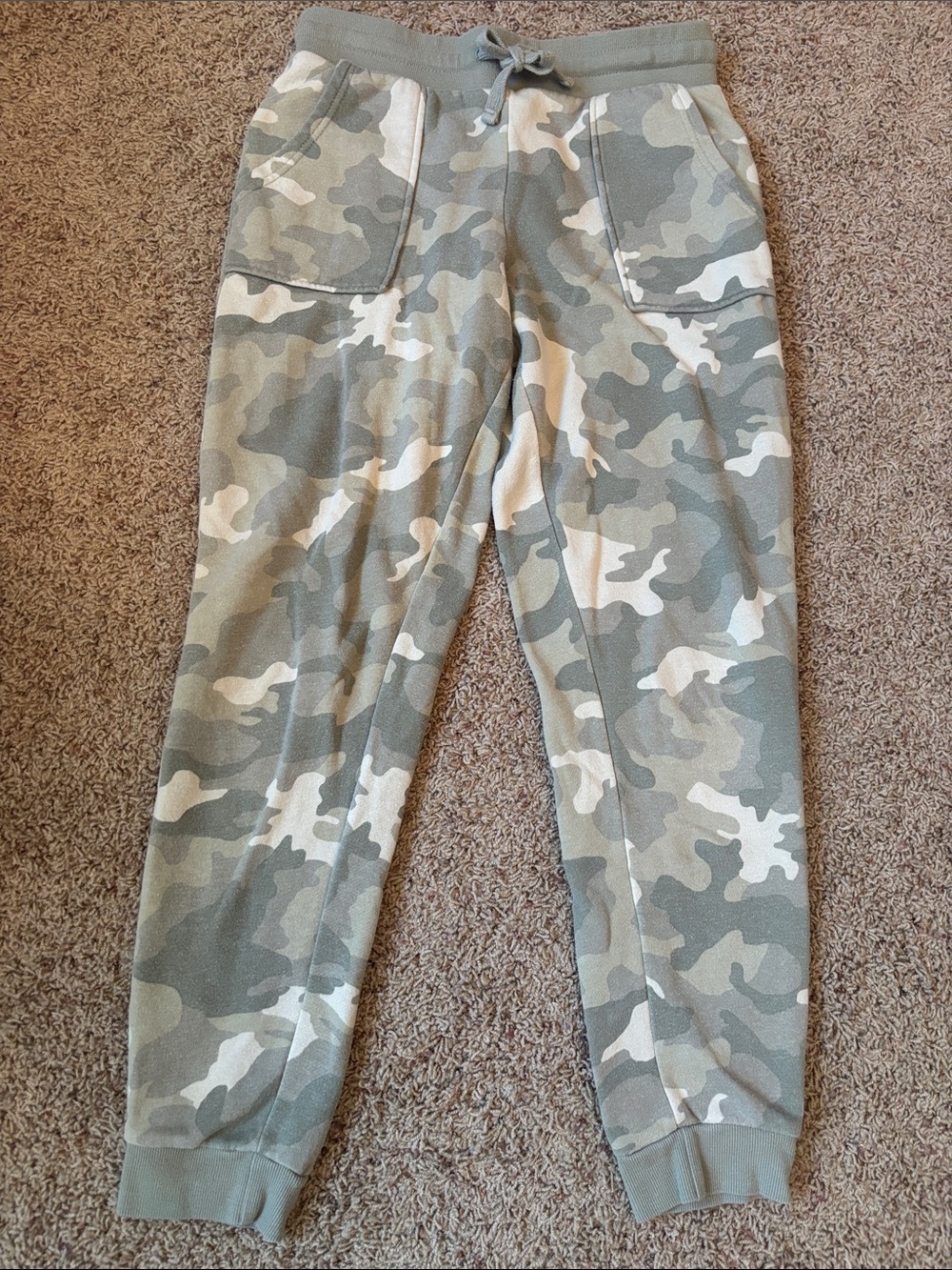 Hippie Rose Olive & Cream Camo Track Joggers